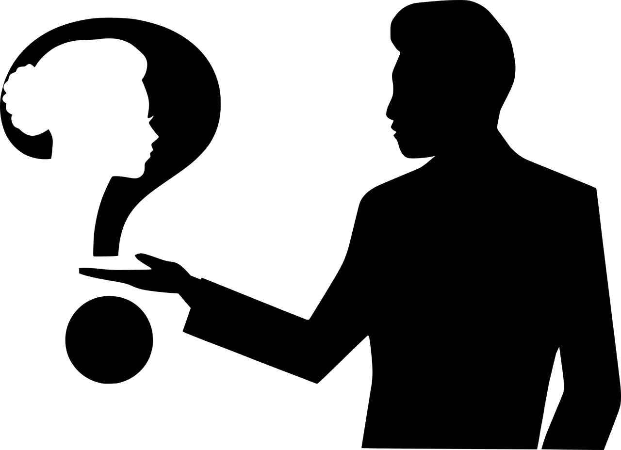 Statutory Legacy male black filled in outline looking at a question mark with the shape of a woman